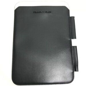 PRADA Bicolor 3D logo ipad apple apple iPad case Leather Black/White